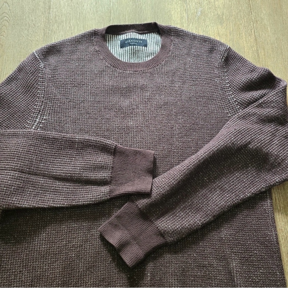 All Saints Men's "Natan Crew" Crewneck Sweater- perfect Fall layer